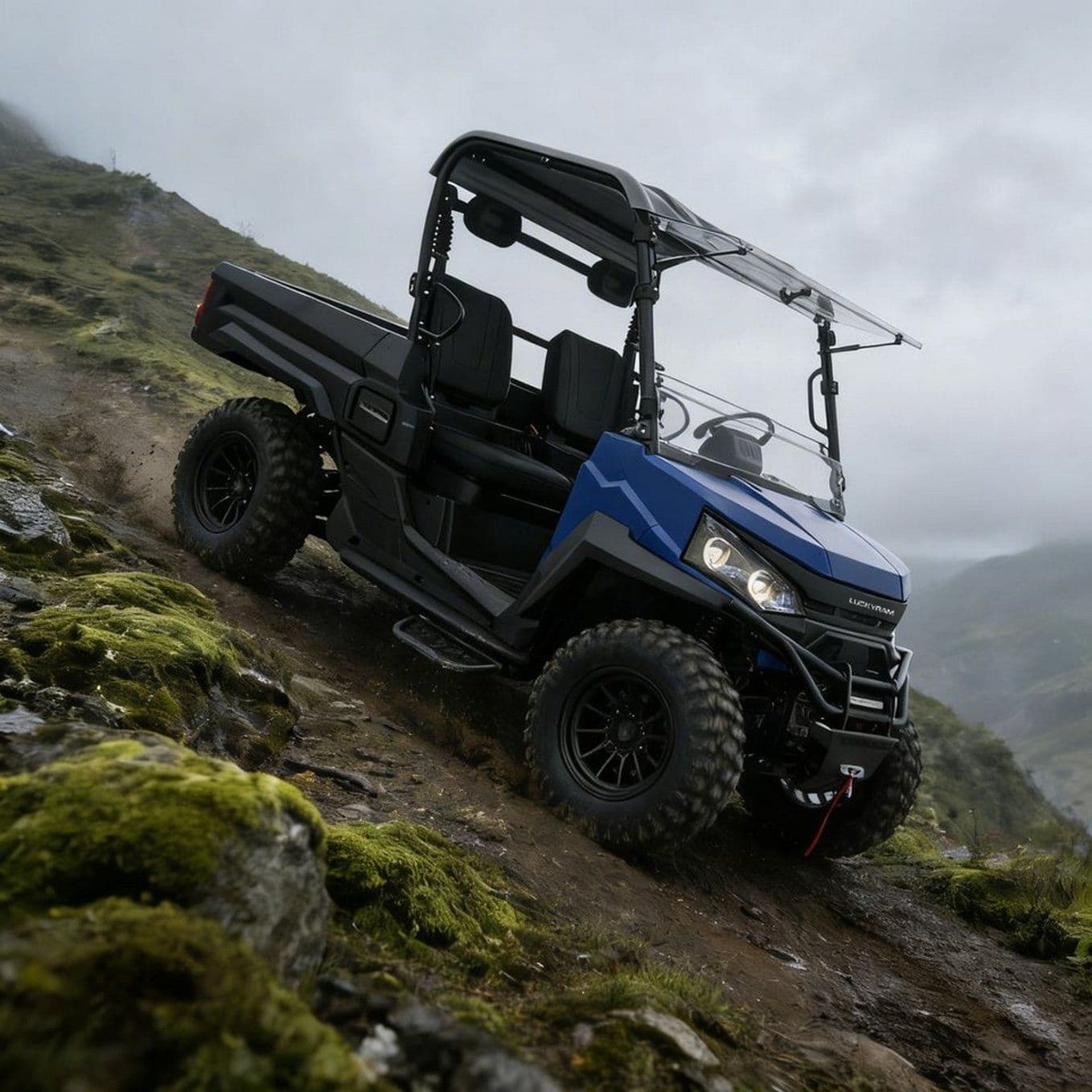 10КВ айнымалы ток қозғалтқышы 4WD UTV 73,6В 150Ач 670кг Жүктеу 400мм сумен жүру