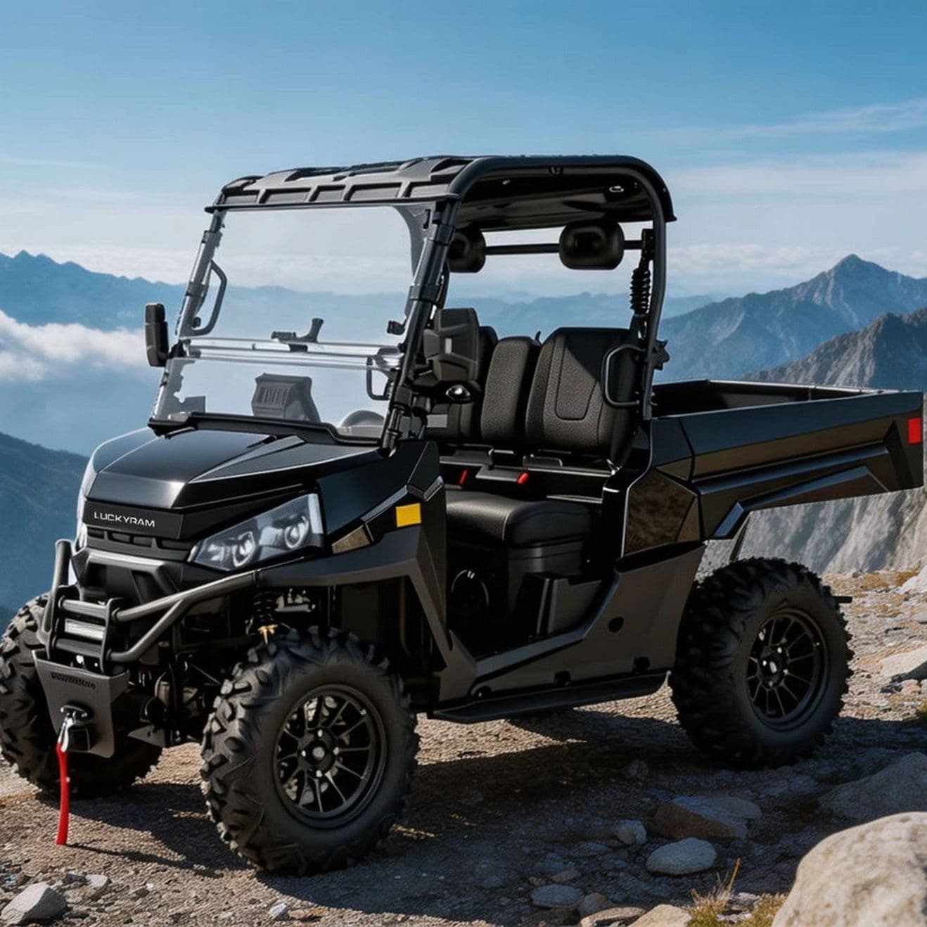 Аңшылық 4WD UTV 14 дюймдік жолдан тыс шиналар 400 мм 10 кВ айнымалы ток қозғалтқышы